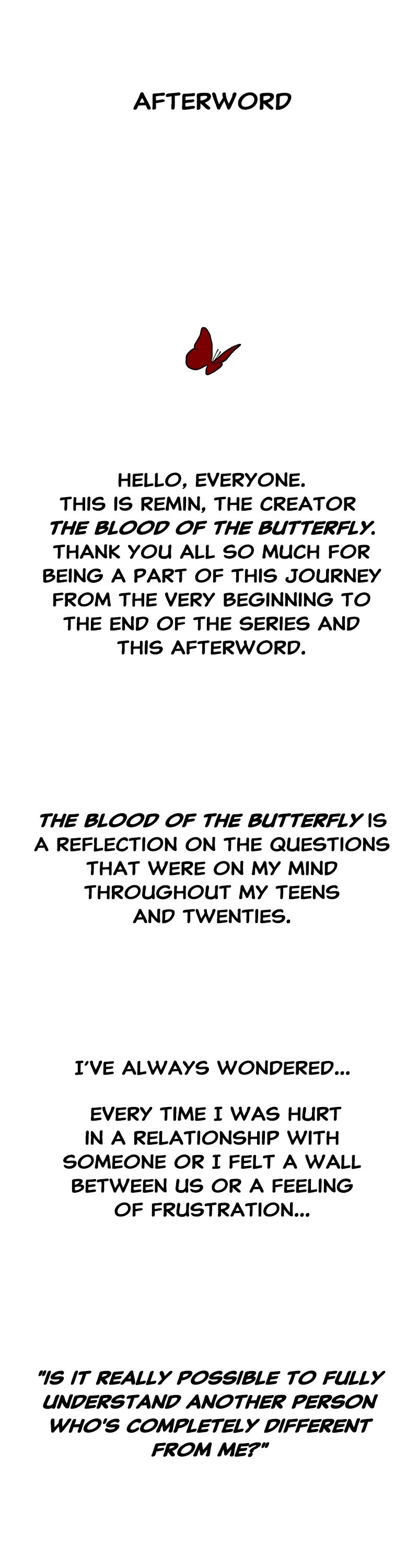 Blood And Butterflies Chapter 84: Ep. 84 - Afterword - Picture 1