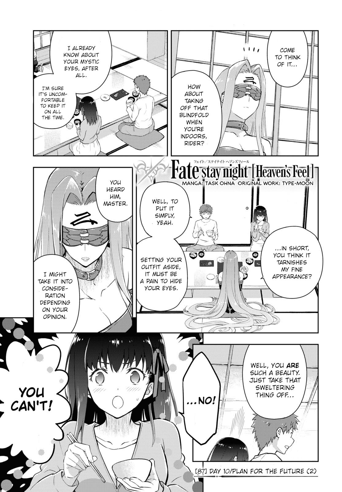 Fate/stay Night - Heaven's Feel Chapter 87: Day 10 / Plan For The Future (2) - Picture 1