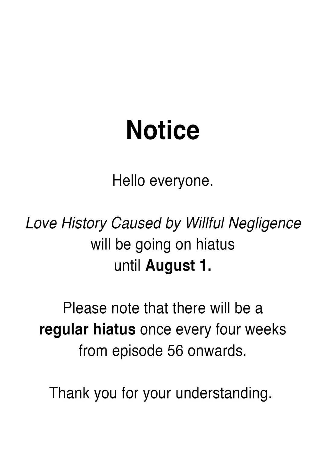 Love History Caused By Willful Negligence Hitaus. : + New Schedule - Picture 1