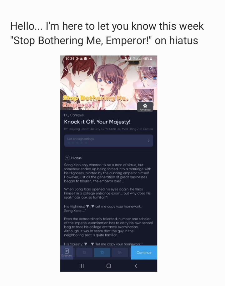 Stop Bothering Me, Emperor! Hitaus - Picture 2
