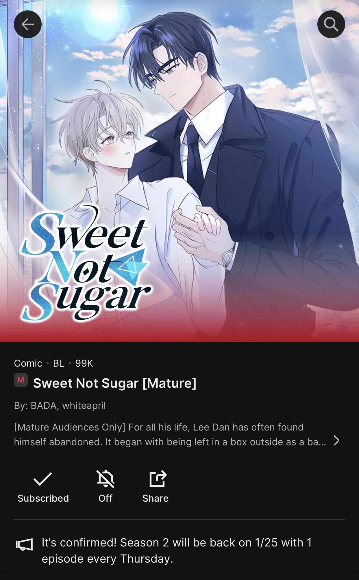 Sweet Not Sugar Notice. : Season 2 Release Date - Picture 2